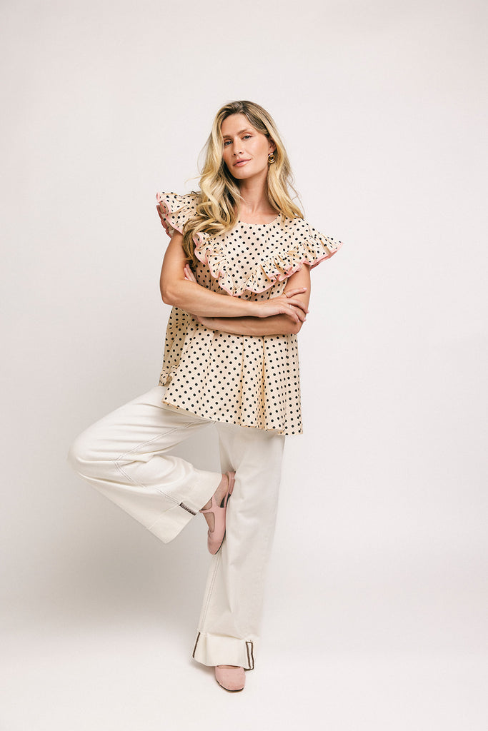 blondie ruffle top // polka dot *zoco exclusive*