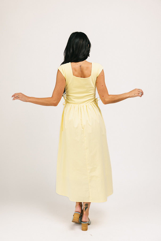 afterglow midi dress // butter yellow *zoco exclusive*