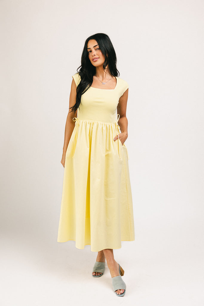 afterglow midi dress // butter yellow *zoco exclusive*