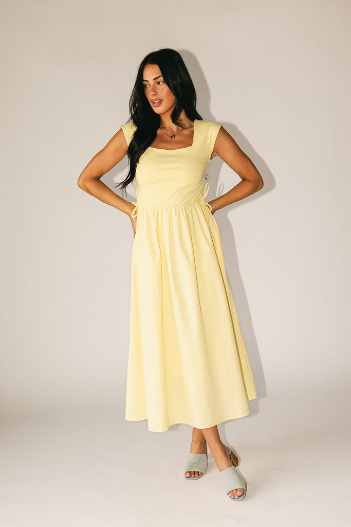 afterglow midi dress // butter yellow *zoco exclusive*