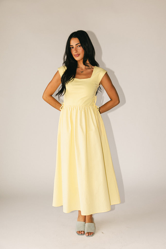 afterglow midi dress // butter yellow *zoco exclusive*