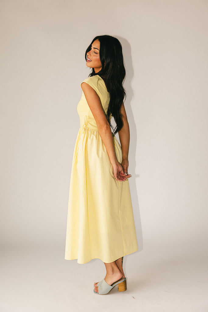 afterglow midi dress // butter yellow *zoco exclusive*