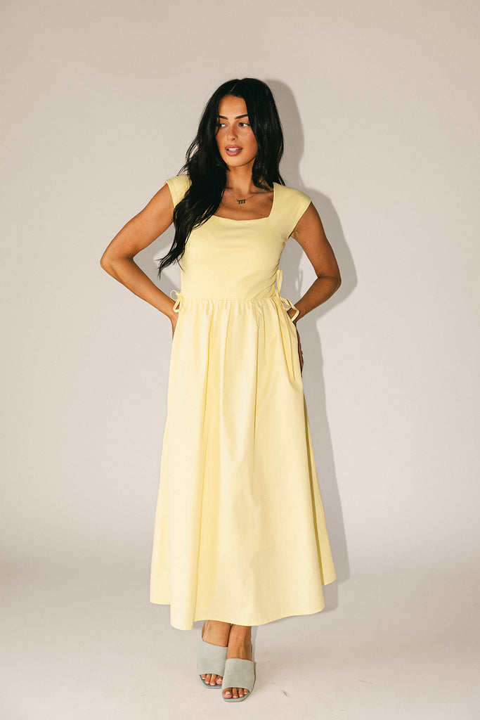 afterglow midi dress // butter yellow *zoco exclusive*