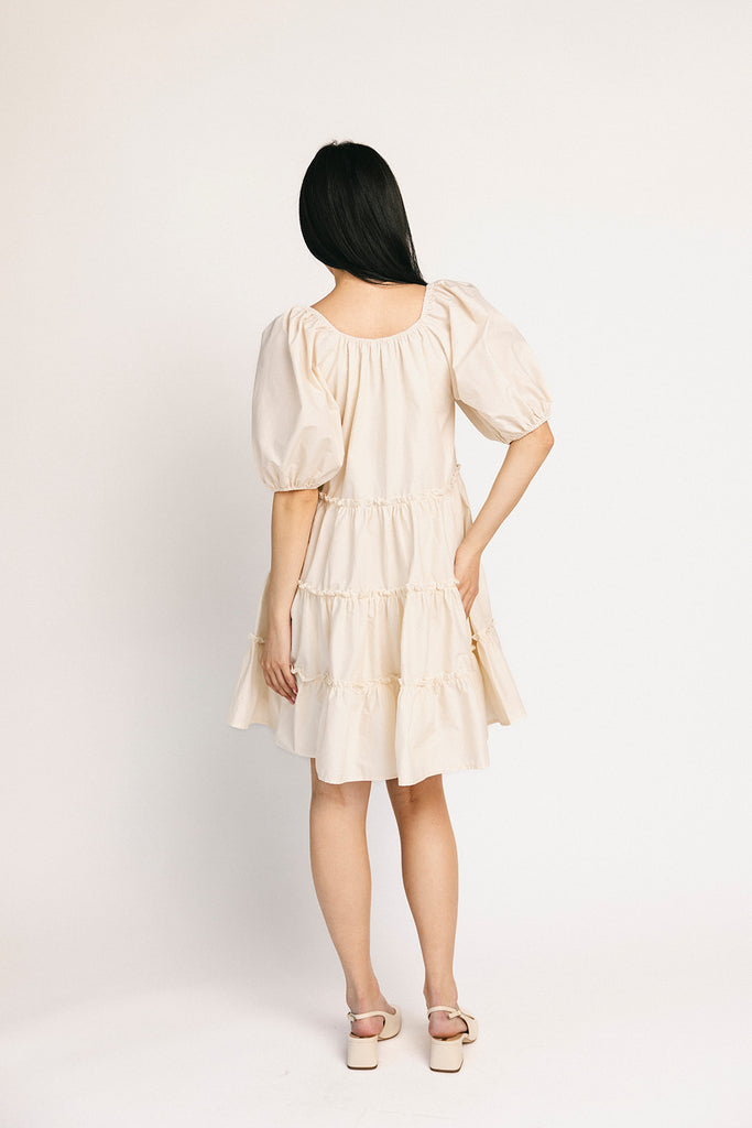 short daymaker dress // cream + bows *zoco exclusive*