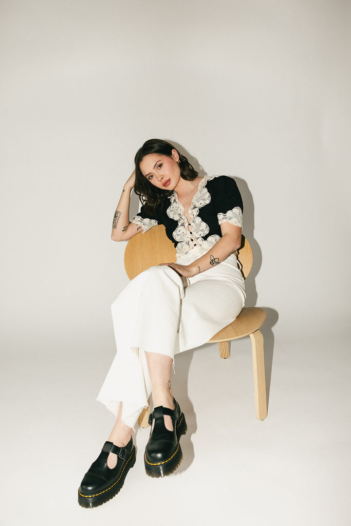 monty wide leg pants // white