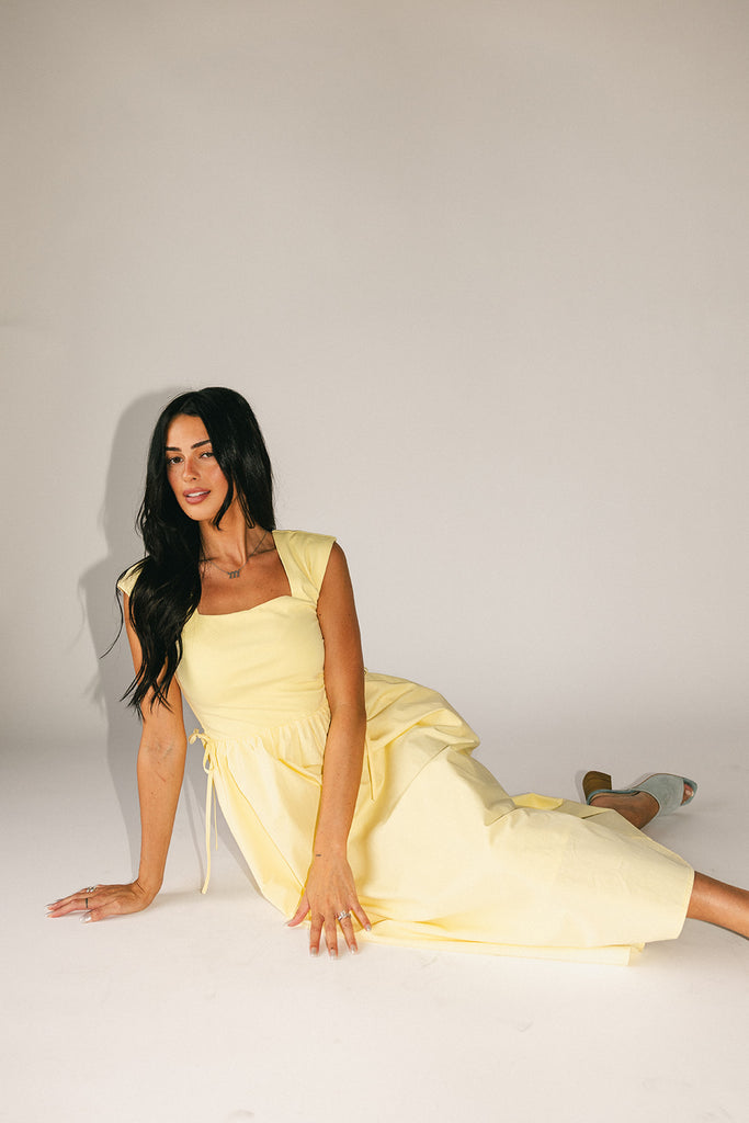 afterglow midi dress // butter yellow *zoco exclusive*