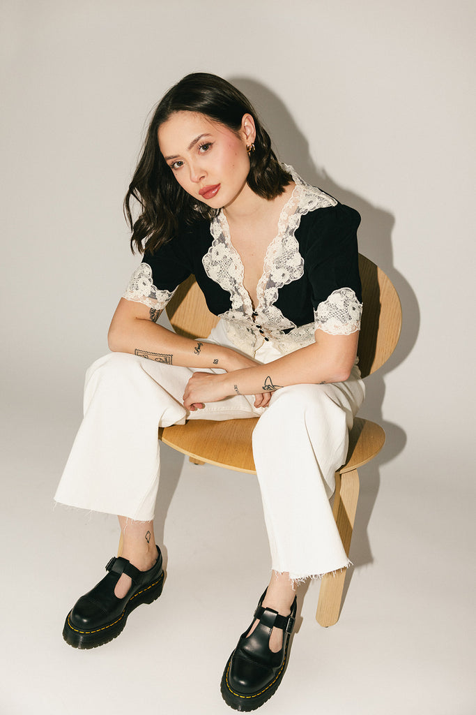 monty wide leg pants // white