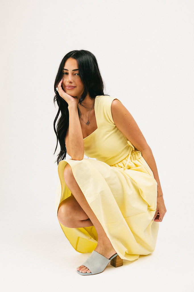 afterglow midi dress // butter yellow *zoco exclusive*