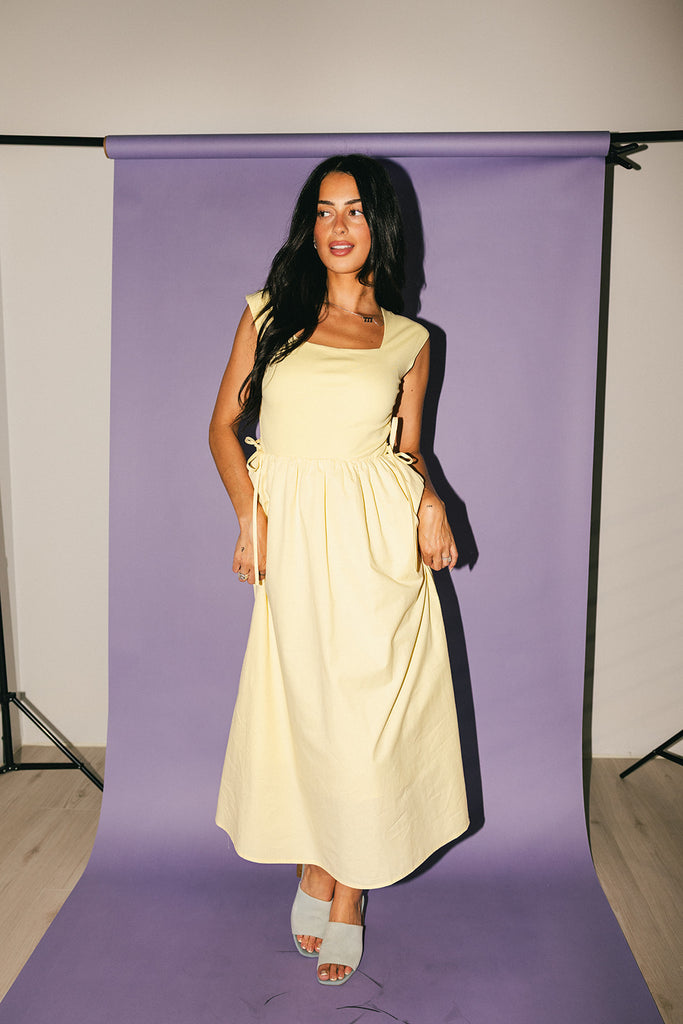 afterglow midi dress // butter yellow *zoco exclusive*