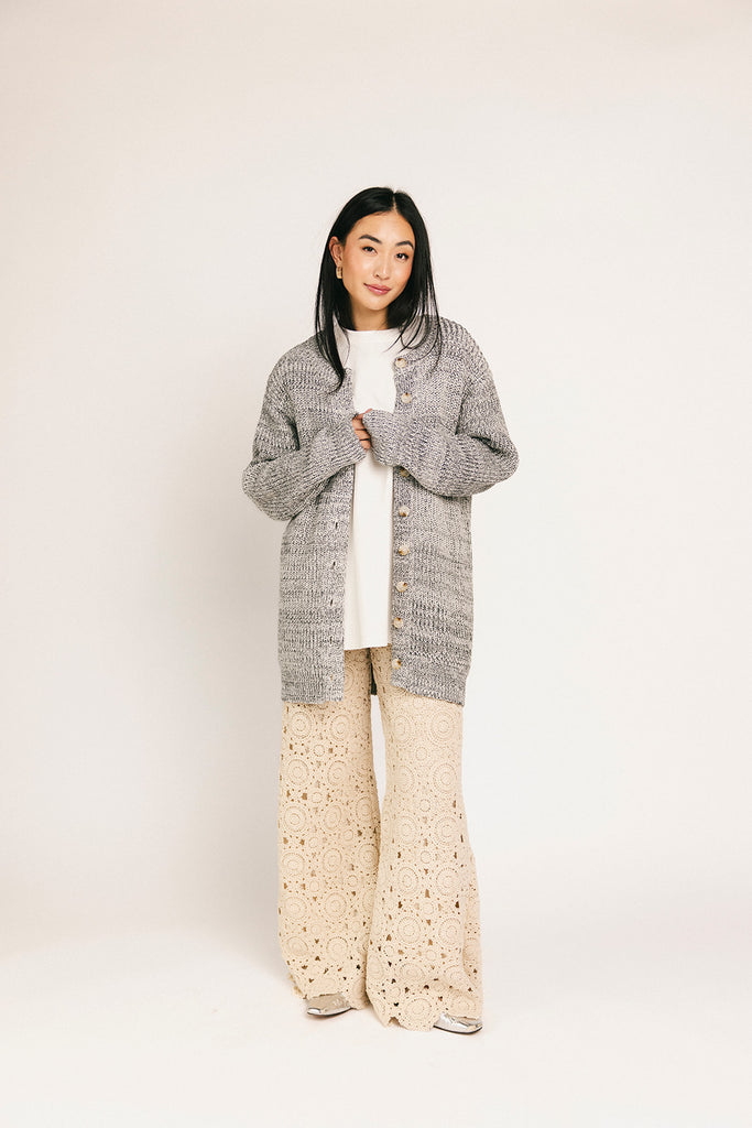 to the moon cardigan // grey *zoco exclusive*