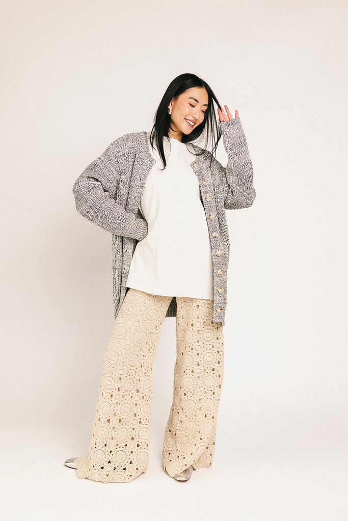 to the moon cardigan // grey *zoco exclusive*