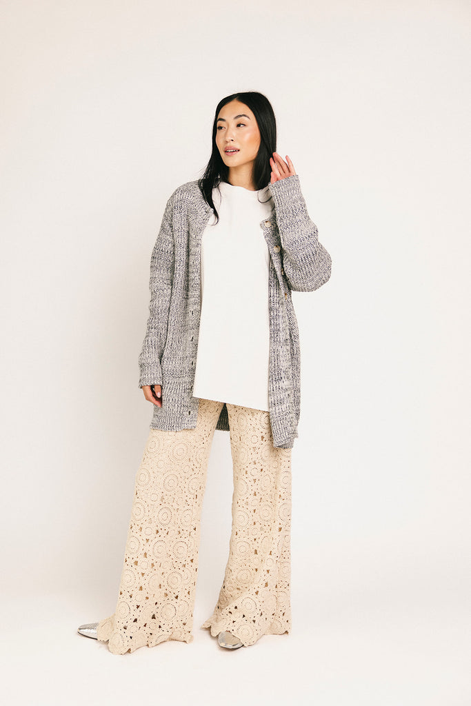 to the moon cardigan // grey *zoco exclusive*