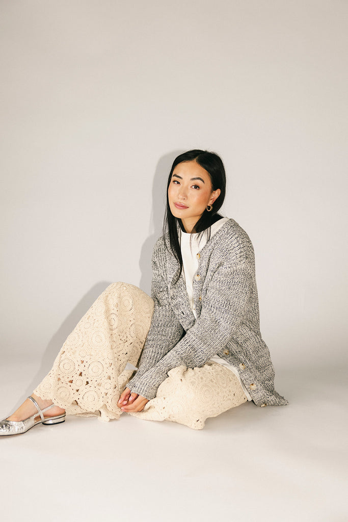 to the moon cardigan // grey *zoco exclusive*