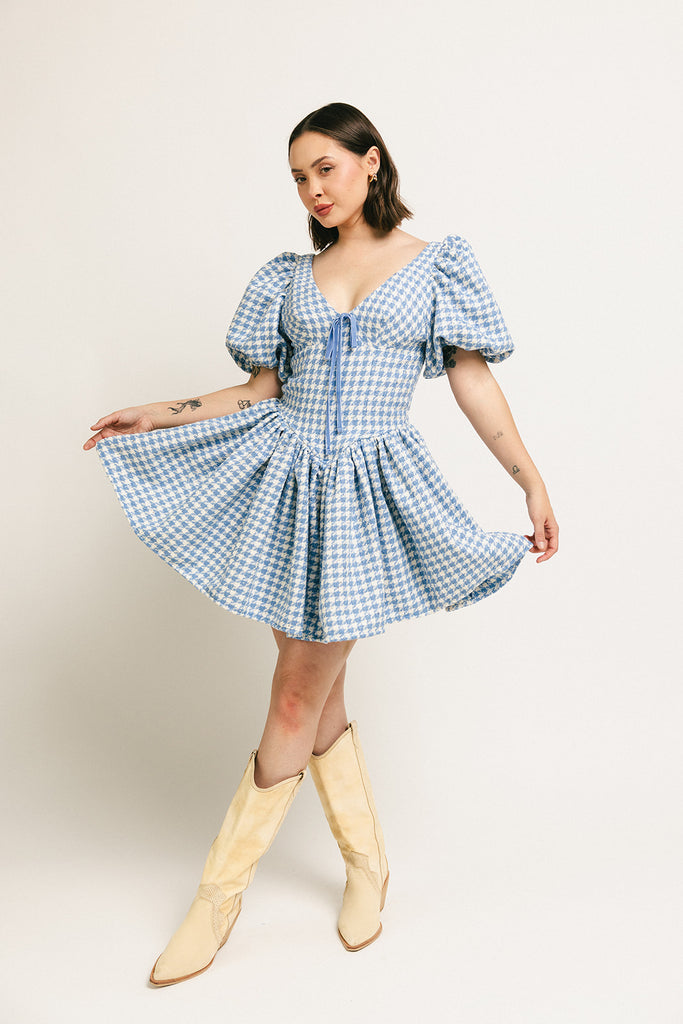 blair plaid dress // blue
