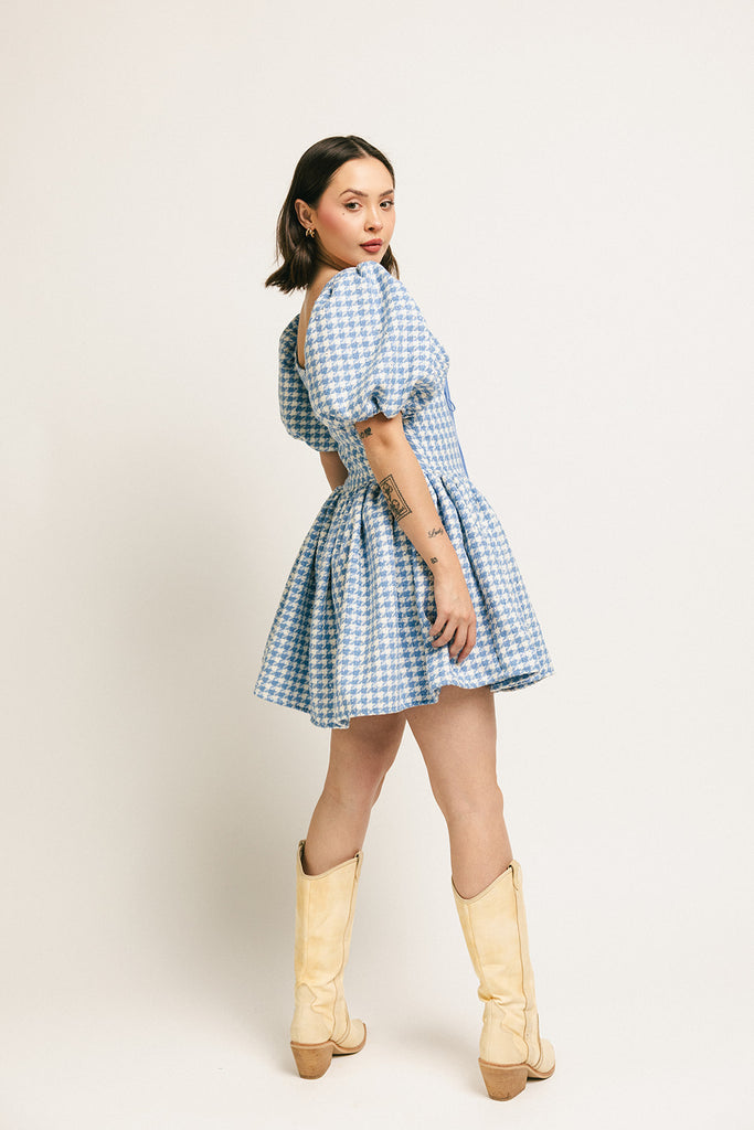 blair plaid dress // blue