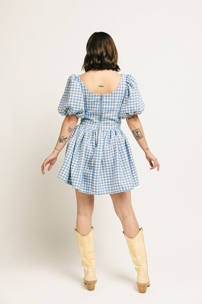 blair plaid dress // blue