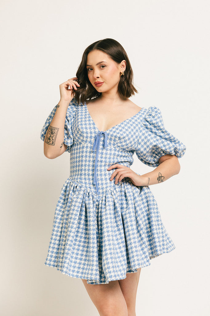 blair plaid dress // blue
