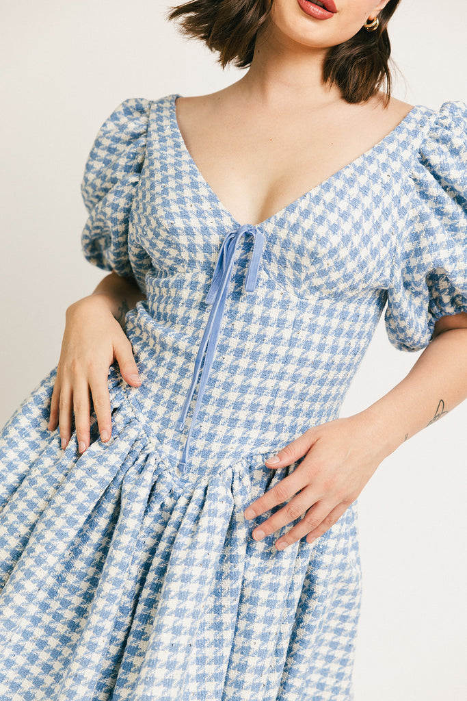 blair plaid dress // blue