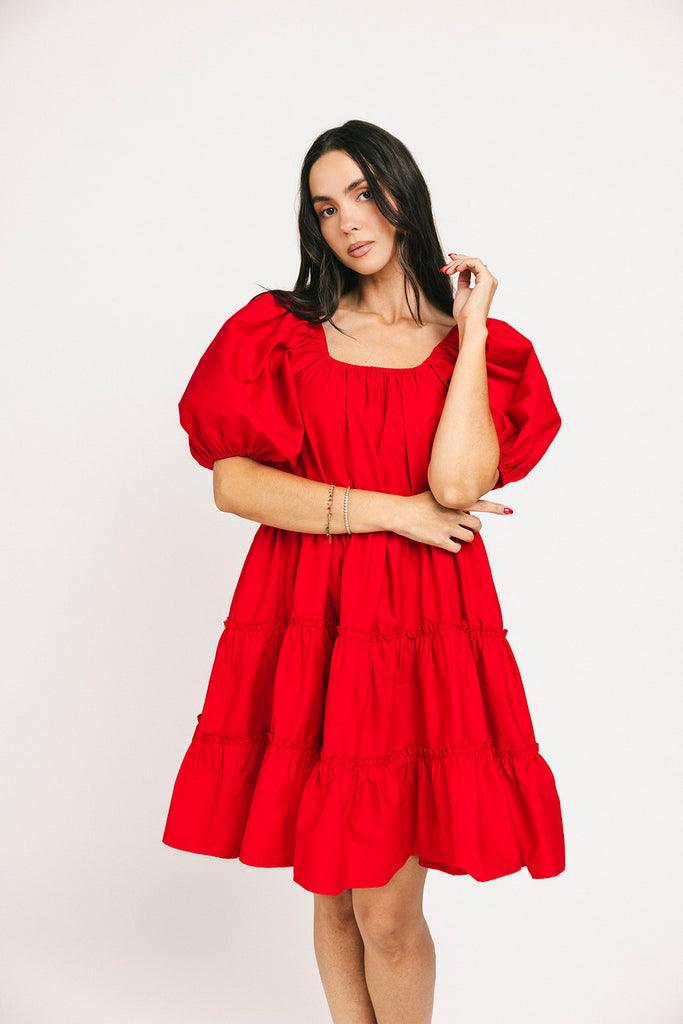 short daymaker dress // red poplin *zoco exclusive*