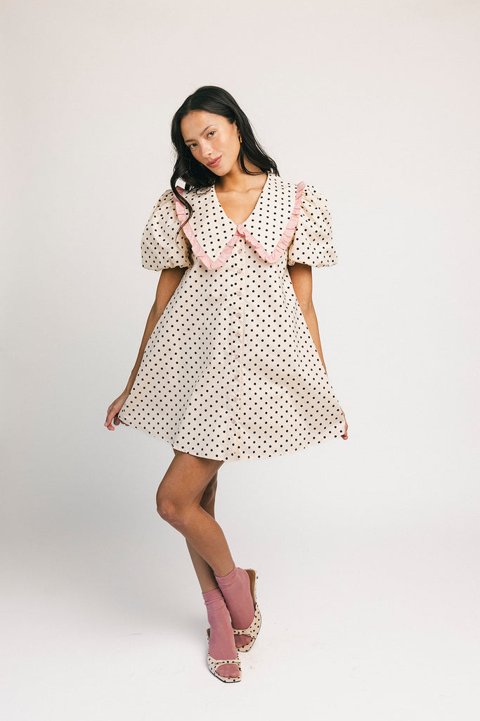 poppy collared dress // polka dot *zoco exclusive*