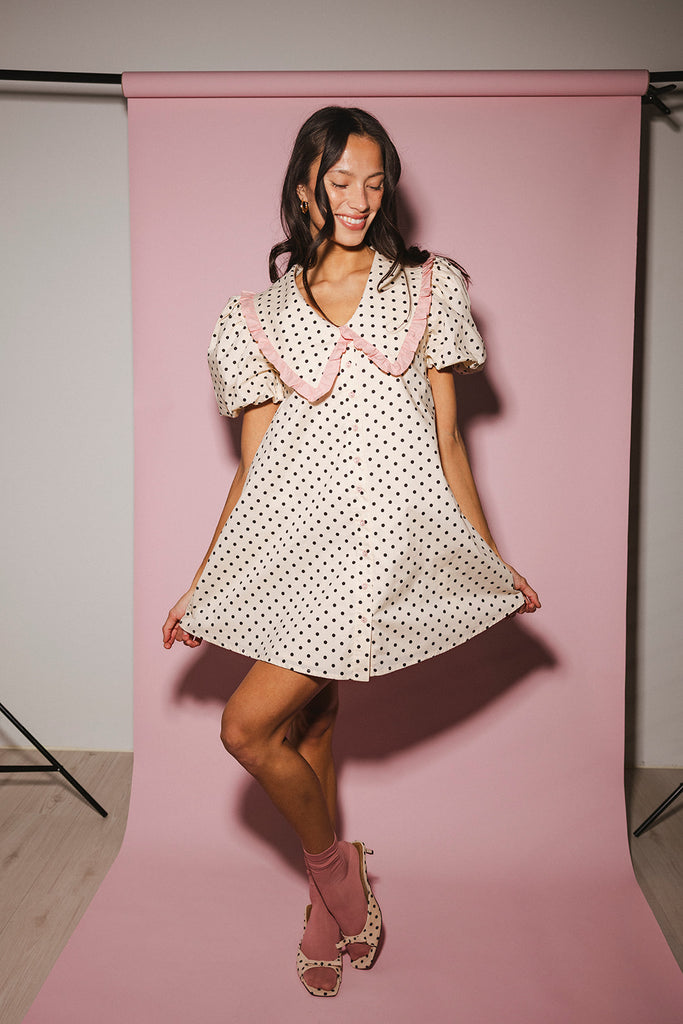 poppy collared dress // polka dot *zoco exclusive*
