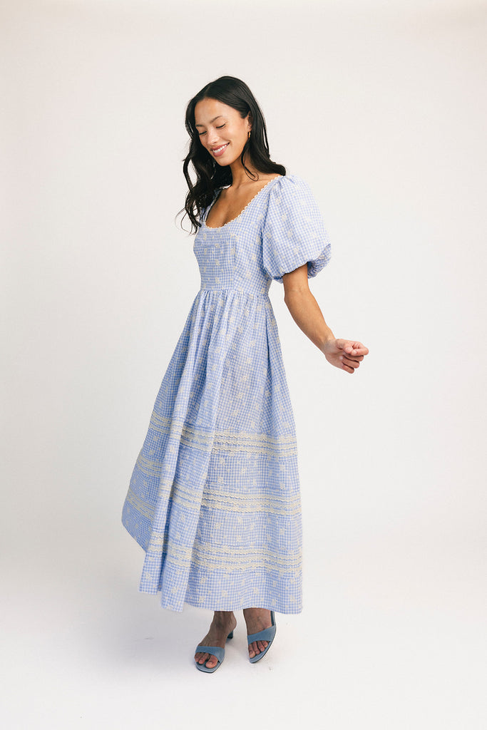 wren midi dress // blue *zoco exclusive*