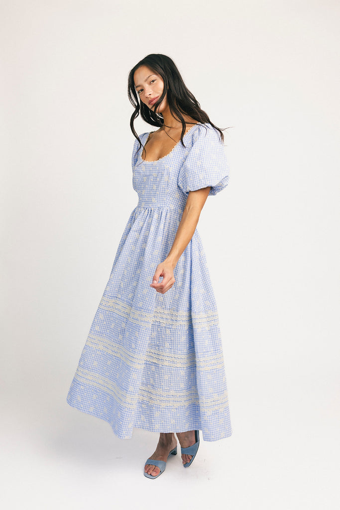 wren midi dress // blue *zoco exclusive*