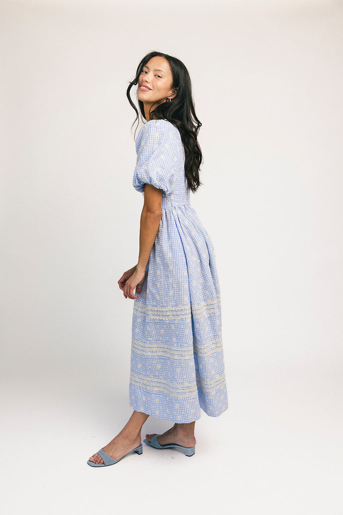 wren midi dress // blue *zoco exclusive*