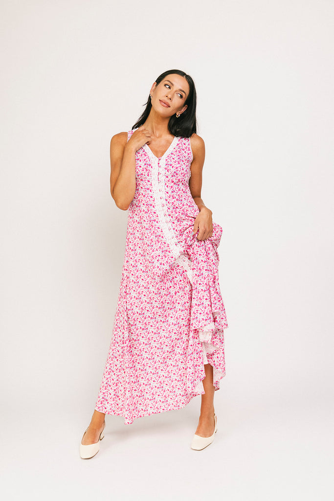 honey floral dress // pink *zoco exclusive*