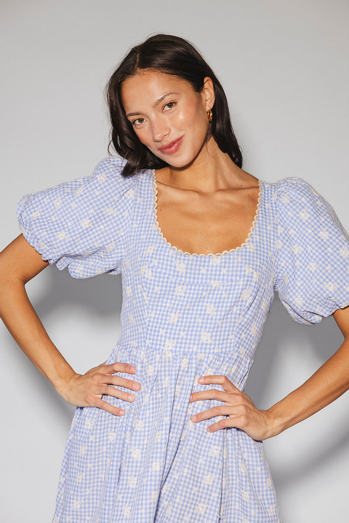 wren midi dress // blue *zoco exclusive*