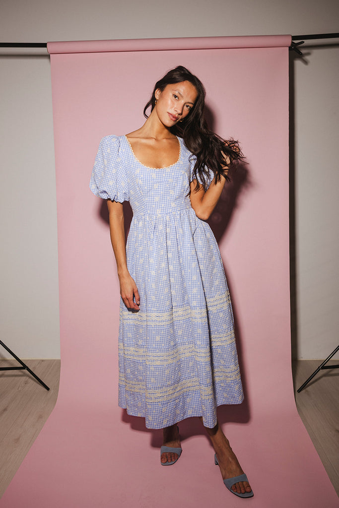 wren midi dress // blue *zoco exclusive*