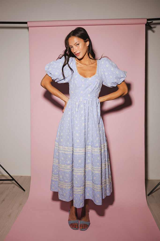 wren midi dress // blue *zoco exclusive*