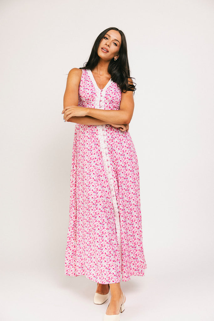 honey floral dress // pink *zoco exclusive*