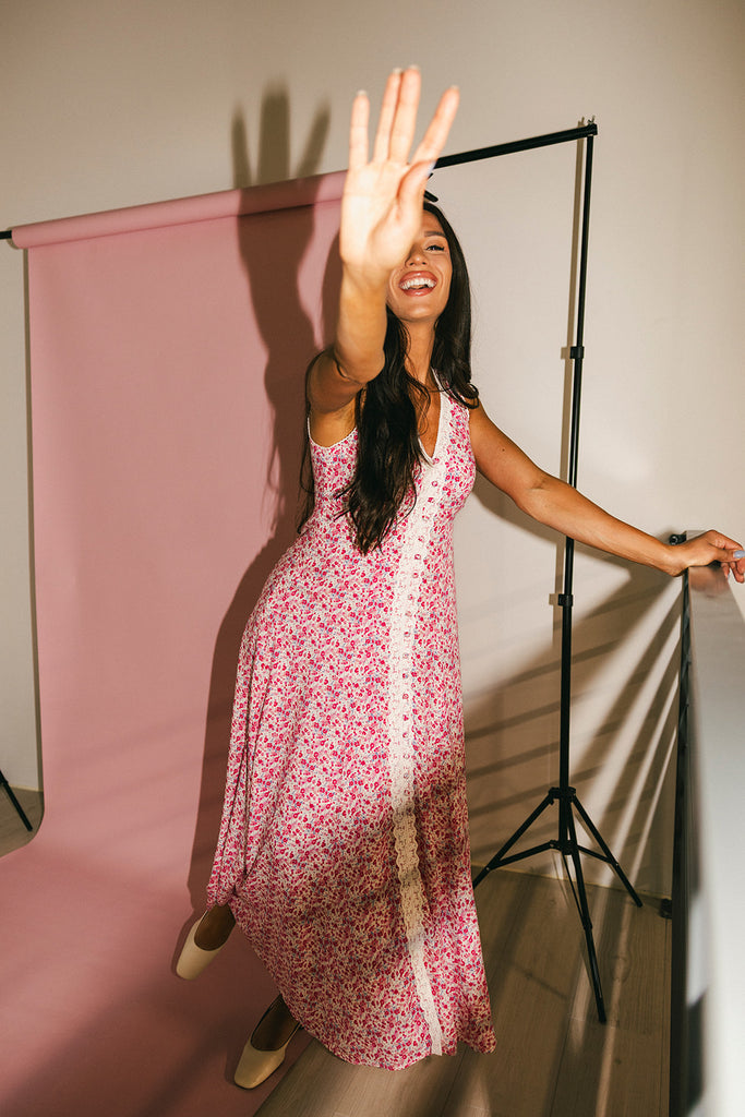 honey floral dress // pink *zoco exclusive*