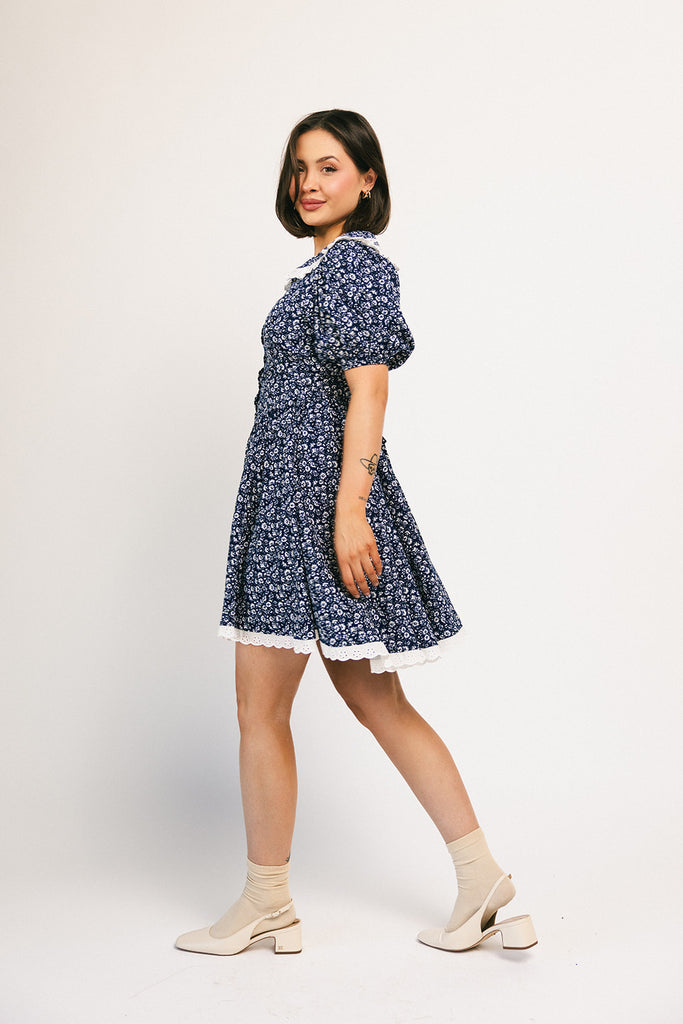 my girl button mini dress