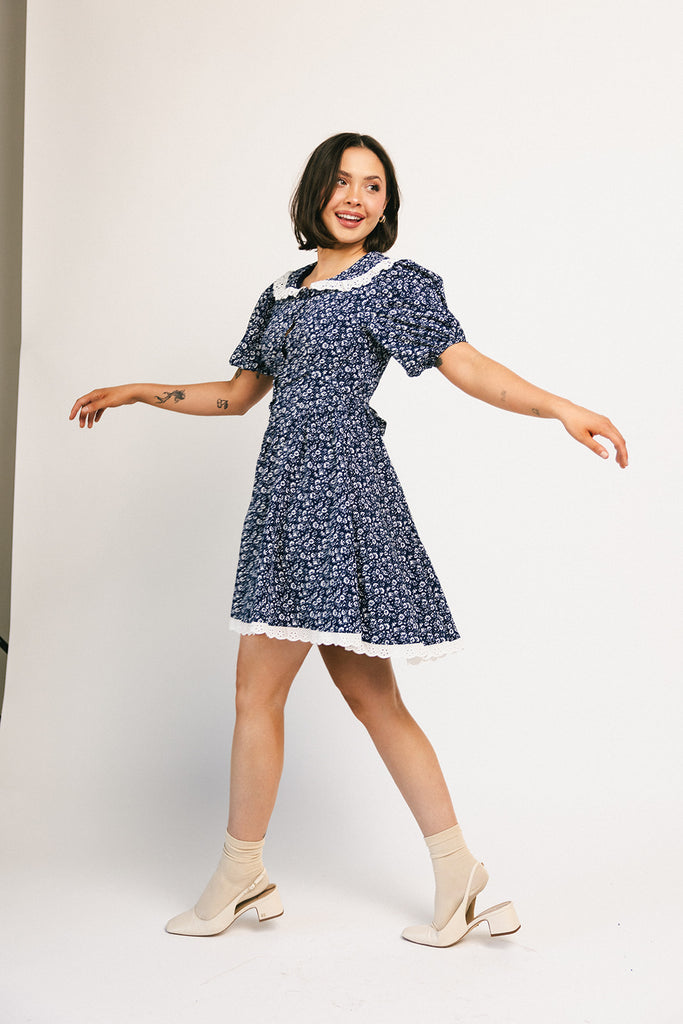 my girl button mini dress