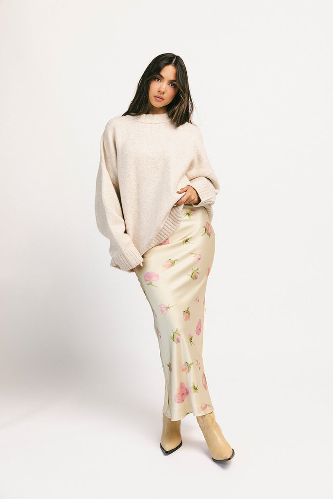 bailey satin maxi skirt