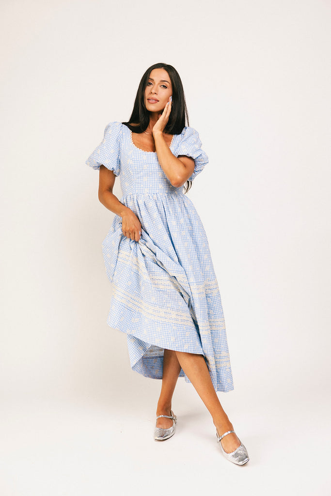 wren midi dress // blue *zoco exclusive*