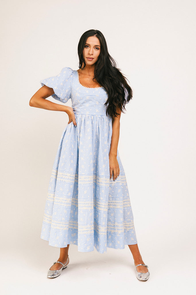 wren midi dress // blue *zoco exclusive*