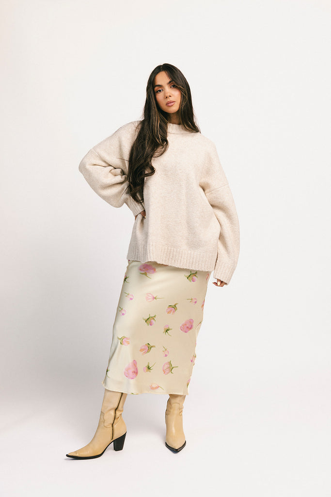 bailey satin maxi skirt