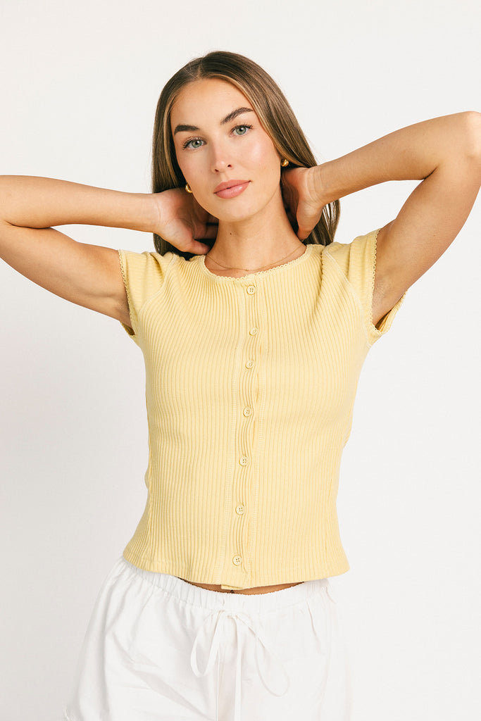 too perfect top // butter yellow