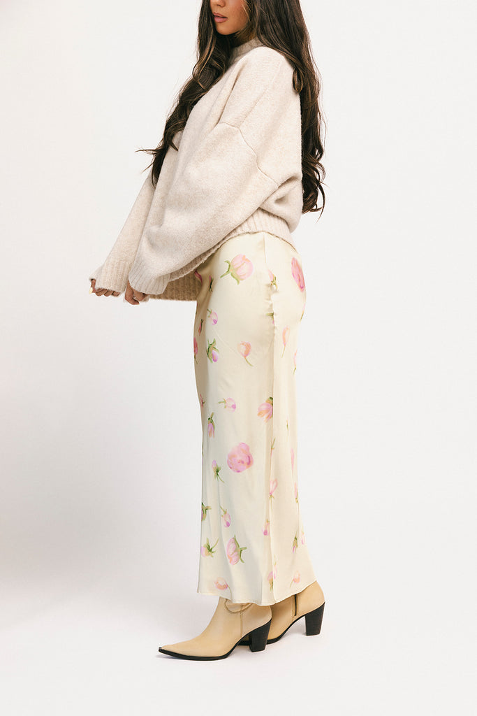 bailey satin maxi skirt