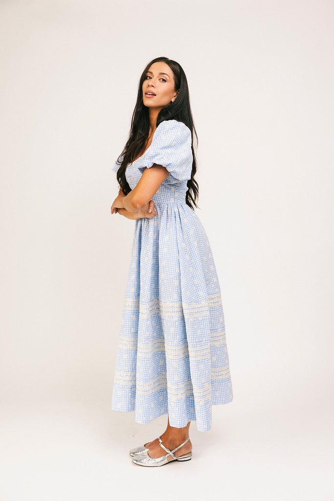 wren midi dress // blue *zoco exclusive*