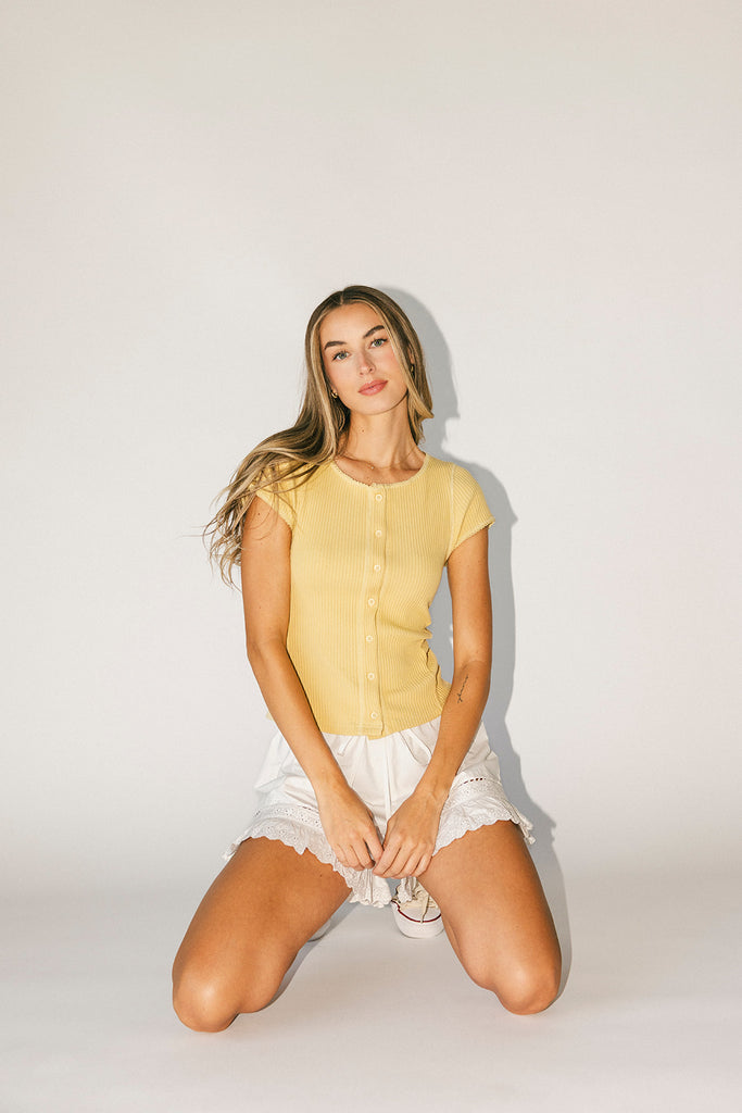 too perfect top // butter yellow