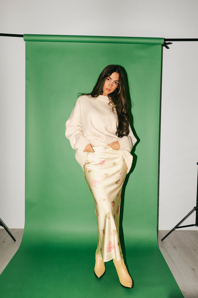 bailey satin maxi skirt