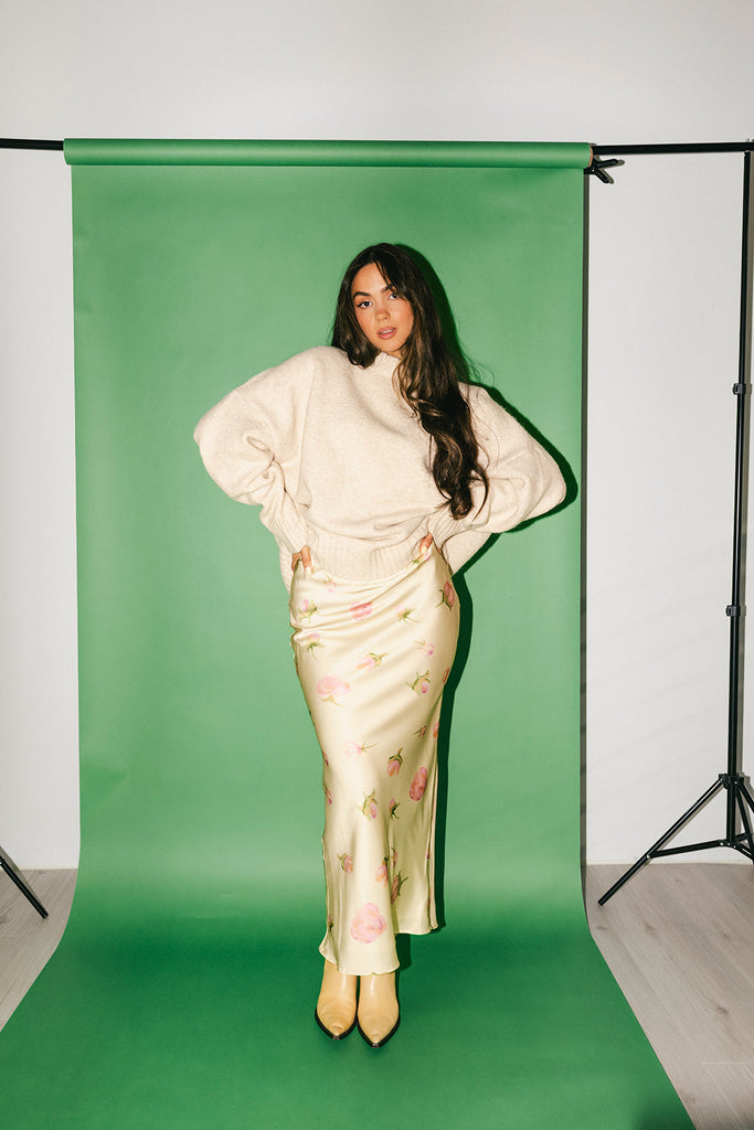 bailey satin maxi skirt