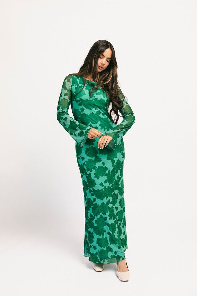 be right there mesh dress // green *zoco exclusive*