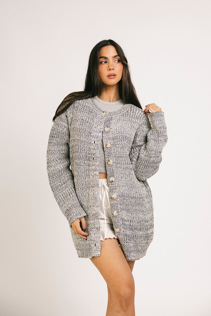 to the moon cardigan // grey *zoco exclusive*