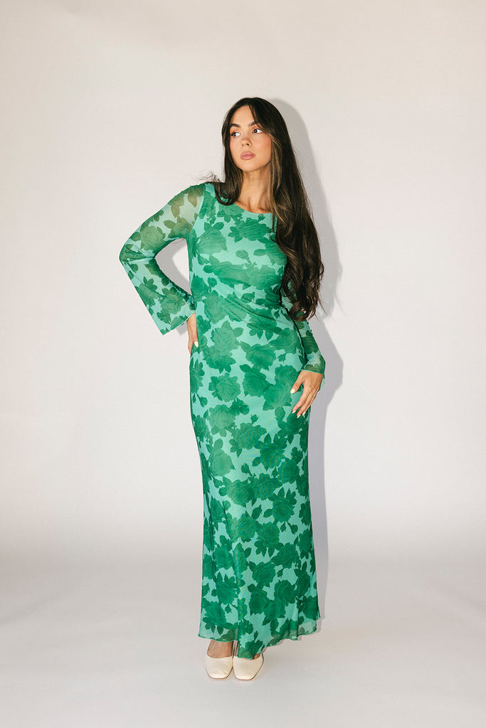 be right there mesh dress // green *zoco exclusive*