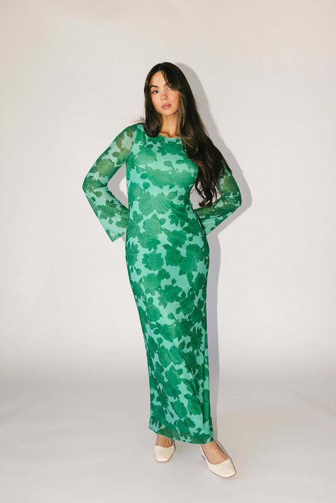 be right there mesh dress // green *zoco exclusive*